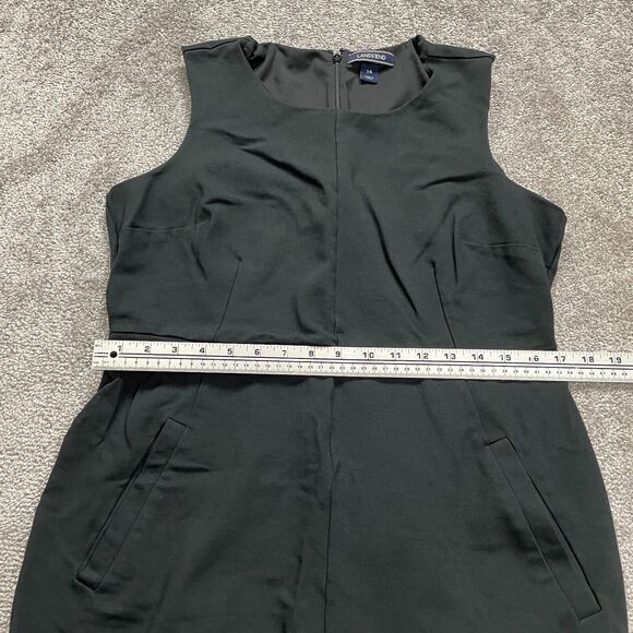 Lands' End Sheath Dress Womens 14 Black Sleeveless Pockets Round Neck Workwear - Picture 13 of 16